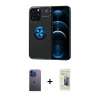 MARSİLYAN™- iPhone 13 Pro Max Kılıf Yankı Form Prime - Siyah 6D Mat Seramik Hayalet Nano Ekran Koruyucu + Neon Fosforlu Kamera Lens - MI