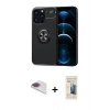 MARSİLYAN™- iPhone 13 Pro Max Kılıf Yankı Form Prime - Siyah 6D Mat Seramik Hayalet Nano Ekran Koruyucu + Pers Alüminyum Kamera Lens - GI