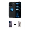MARSİLYAN™- iPhone 13 Pro Max Kılıf Yankı Form Prime - Siyah Bilvis 3D Cam Ekran Koruyucu + Neon Fosforlu Kamera Lens - MI