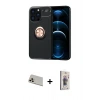 MARSİLYAN™- iPhone 13 Pro Max Kılıf Yankı Form Prime - Siyah Bilvis 3D Cam Ekran Koruyucu + Rainbow Kamera Lens Koruma Cam - REGD