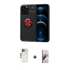 MARSİLYAN™- iPhone 13 Pro Max Kılıf Yankı Form Prime - Siyah Bilvis 3D Mat Cam Ekran Koruyucu + Gold Shine Kamera Lens