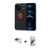 MARSİLYAN™- iPhone 13 Pro Max Kılıf Yankı Form Prime - Siyah Bilvis 3D Mat Cam Ekran Koruyucu + Lacivert Pers Alüminyum Kamera Lens