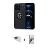 MARSİLYAN™- iPhone 13 Pro Max Kılıf Yankı Form Prime - Siyah Bilvis 3D Mat Cam Ekran Koruyucu + Lacivert Pers Alüminyum Kamera Lens
