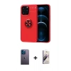 MARSİLYAN™- iPhone 13 Pro Max Kılıf Yankı Form Prime - Siyah Bilvis 3D Mat Cam Ekran Koruyucu + Neon Fosforlu Kamera Lens - MI