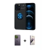MARSİLYAN™- iPhone 13 Pro Max Kılıf Yankı Form Prime - Siyah Bilvis 3D Mat Cam Ekran Koruyucu + Neon Fosforlu Kamera Lens - YL