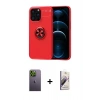 MARSİLYAN™- iPhone 13 Pro Max Kılıf Yankı Form Prime - Siyah Bilvis 3D Mat Cam Ekran Koruyucu + Neon Fosforlu Kamera Lens - YL