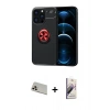 MARSİLYAN™- iPhone 13 Pro Max Kılıf Yankı Form Prime - Siyah Bilvis 3D Mat Cam Ekran Koruyucu + Rainbow Kamera Lens Koruma Cam - REGD