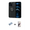 MARSİLYAN™- iPhone 13 Pro Max Kılıf Yankı Form Prime - Siyah Bilvis 3D Mat Cam Ekran Koruyucu + Shine Kamera Lens Koruma Cam - MI