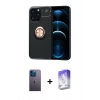 MARSİLYAN™- iPhone 13 Pro Max Kılıf Yankı Form Prime - Siyah Bilvis 5in1 3D Magic Cam Ekran Koruyucu + Neon Fosforlu Kamera Lens - MI