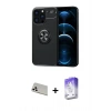 MARSİLYAN™- iPhone 13 Pro Max Kılıf Yankı Form Prime - Siyah Bilvis 5in1 3D Magic Cam Ekran Koruyucu + Rainbow Kamera Lens Koruma Cam - BZ