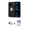 MARSİLYAN™- iPhone 13 Pro Max Kılıf Yankı Form Prime - Siyah Bilvis 5in1 3D Magic Cam Ekran Koruyucu + Rainbow Kamera Lens Koruma Cam - MR