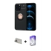 MARSİLYAN™- iPhone 13 Pro Max Kılıf Yankı Form Prime - Siyah Bilvis 5in1 3D Magic Cam Ekran Koruyucu + Rainbow Kamera Lens Koruma Cam - BZ