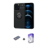 MARSİLYAN™- iPhone 13 Pro Max Kılıf Yankı Form Prime - Siyah Bilvis 5in1 3D Magic Cam Ekran Koruyucu + Renkli Kamera Lens Koruma Cam - SI