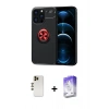 MARSİLYAN™- iPhone 13 Pro Max Kılıf Yankı Form Prime - Siyah Bilvis 5in1 3D Magic Cam Ekran Koruyucu + Shine Kamera Lens - GD