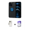 MARSİLYAN™- iPhone 13 Pro Max Kılıf Yankı Form Prime - Siyah Bilvis 5in1 3D Magic Cam Ekran Koruyucu + Shine Kamera Lens - GD