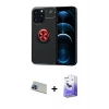 MARSİLYAN™- iPhone 13 Pro Max Kılıf Yankı Form Prime - Siyah Bilvis 5in1 5D Magic Hayalet Cam Ekran Koruyucu + Rainbow Kamera Lens Koruma Cam - MI