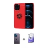 MARSİLYAN™- iPhone 13 Pro Max Kılıf Yankı Form Prime - Siyah Bilvis 5in1 5D Magic Hayalet Cam Ekran Koruyucu + Neon Fosforlu Kamera Lens - MI
