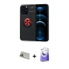 MARSİLYAN™- iPhone 13 Pro Max Kılıf Yankı Form Prime - Siyah Bilvis 5in1 5D Magic Hayalet Cam Ekran Koruyucu + Rainbow Kamera Lens Koruma Cam - REGD