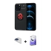 MARSİLYAN™- iPhone 13 Pro Max Kılıf Yankı Form Prime - Siyah Bilvis 5in1 5D Magic Hayalet Cam Ekran Koruyucu + Pers Alüminyum Kamera Lens - LT