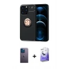 MARSİLYAN™- iPhone 13 Pro Max Kılıf Yankı Form Prime - Siyah Bilvis 5in1 5D Magic Hayalet Cam Ekran Koruyucu + Neon Fosforlu Kamera Lens - MI