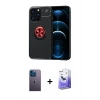 MARSİLYAN™- iPhone 13 Pro Max Kılıf Yankı Form Prime - Siyah Bilvis 5in1 5D Magic Hayalet Cam Ekran Koruyucu + Neon Fosforlu Kamera Lens - MI
