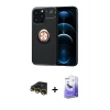 MARSİLYAN™- iPhone 13 Pro Max Kılıf Yankı Form Prime - Siyah Bilvis 5in1 5D Magic Hayalet Cam Ekran Koruyucu + Raze Metal Kamera Lens - GD