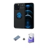 MARSİLYAN™- iPhone 13 Pro Max Kılıf Yankı Form Prime - Siyah Bilvis 5in1 5D Magic Hayalet Cam Ekran Koruyucu + Shine Kamera Lens Koruma Cam - PE