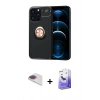 MARSİLYAN™- iPhone 13 Pro Max Kılıf Yankı Form Prime - Siyah Bilvis 5in1 5D Magic Hayalet Cam Ekran Koruyucu + Pers Alüminyum Kamera Lens - GI