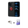 MARSİLYAN™- iPhone 13 Pro Max Kılıf Yankı Form Prime - Siyah Bilvis 5in1 5D Magic Hayalet Cam Ekran Koruyucu + Pers Alüminyum Kamera Lens - GD