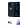 MARSİLYAN™- iPhone 13 Pro Max Kılıf Yankı Form Prime - Siyah Bilvis 5in1 5D Magic Hayalet Cam Ekran Koruyucu + Rainbow Kamera Lens Koruma Cam - REGD
