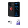 MARSİLYAN™- iPhone 13 Pro Max Kılıf Yankı Form Prime - Siyah Bilvis 5in1 5D Magic Hayalet Cam Ekran Koruyucu + Pers Alüminyum Kamera Lens - SABE