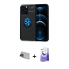 MARSİLYAN™- iPhone 13 Pro Max Kılıf Yankı Form Prime - Siyah Bilvis 5in1 5D Magic Hayalet Cam Ekran Koruyucu + Rainbow Kamera Lens Koruma Cam - MI