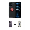 MARSİLYAN™- iPhone 13 Pro Max Kılıf Yankı Form Prime - Siyah Bilvis Hayalet Cam Ekran Koruyucu + Neon Fosforlu Kamera Lens - BZ