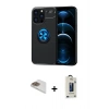 MARSİLYAN™- iPhone 13 Pro Max Kılıf Yankı Form Prime - Siyah Bilvis Hayalet Cam Ekran Koruyucu + Pers Alüminyum Kamera Lens - GD