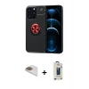 MARSİLYAN™- iPhone 13 Pro Max Kılıf Yankı Form Prime - Siyah Bilvis Hayalet Cam Ekran Koruyucu + Pers Alüminyum Kamera Lens - GD