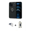 MARSİLYAN™- iPhone 13 Pro Max Kılıf Yankı Form Prime - Siyah Bilvis Hayalet Cam Ekran Koruyucu + Pers Alüminyum Kamera Lens - LT