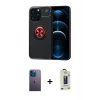 MARSİLYAN™- iPhone 13 Pro Max Kılıf Yankı Form Prime - Siyah Bilvis Hayalet Cam Ekran Koruyucu + Neon Fosforlu Kamera Lens - MI