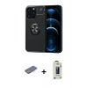 MARSİLYAN™- iPhone 13 Pro Max Kılıf Yankı Form Prime - Siyah Bilvis Hayalet Cam Ekran Koruyucu + Renkli Kamera Lens Koruma Cam - MI