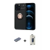 MARSİLYAN™- iPhone 13 Pro Max Kılıf Yankı Form Prime - Siyah Bilvis Hayalet Cam Ekran Koruyucu + Renkli Kamera Lens Koruma Cam - YL