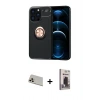 MARSİLYAN™- iPhone 13 Pro Max Kılıf Yankı Form Prime - Siyah Bilvis Hayalet Cam Ekran Koruyucu + Rainbow Kamera Lens Koruma Cam - REGD