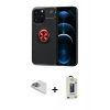 MARSİLYAN™- iPhone 13 Pro Max Kılıf Yankı Form Prime - Siyah Bilvis Hayalet Cam Ekran Koruyucu + Sierra Blue Pers Alüminyum Kamera Lens