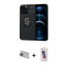 MARSİLYAN™- iPhone 13 Pro Max Kılıf Yankı Form Prime - Siyah Joko 5D Cam + Rainbow Kamera Lens Koruma Cam - MR