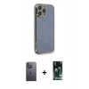 MARSİLYAN™- iPhone 13 Pro Max Kılıf Yankı Serisi - Şeffaf 360 Full Body Arka Koruyucu + Neon Fosforlu Kamera Lens - BZ