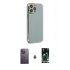 MARSİLYAN™- iPhone 13 Pro Max Kılıf Yankı Serisi - Şeffaf 360 Full Body Arka Koruyucu + Neon Fosforlu Kamera Lens - BZ