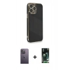 MARSİLYAN™- iPhone 13 Pro Max Kılıf Yankı Serisi - Şeffaf 360 Full Body Arka Koruyucu + Neon Fosforlu Kamera Lens - BZ