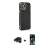 MARSİLYAN™- iPhone 13 Pro Max Kılıf Yankı Serisi - Şeffaf 360 Full Body Arka Koruyucu + Raze Metal Kamera Lens - GD