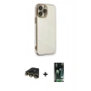MARSİLYAN™- iPhone 13 Pro Max Kılıf Yankı Serisi - Şeffaf 360 Full Body Arka Koruyucu + Raze Metal Kamera Lens - GD