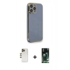 MARSİLYAN™- iPhone 13 Pro Max Kılıf Yankı Serisi - Şeffaf 360 Full Body Arka Koruyucu + Shine Kamera Lens - GD