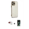 MARSİLYAN™- iPhone 13 Pro Max Kılıf Yankı Serisi - Şeffaf 360 Full Body Arka Koruyucu + Pers Alüminyum Kamera Lens - KI