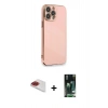 MARSİLYAN™- iPhone 13 Pro Max Kılıf Yankı Serisi - Şeffaf 360 Full Body Arka Koruyucu + Pers Alüminyum Kamera Lens - KI
